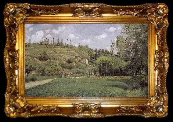 framed  Camille Pissarro Pont de-sac of cattle and more people Schwarz, ta009-2